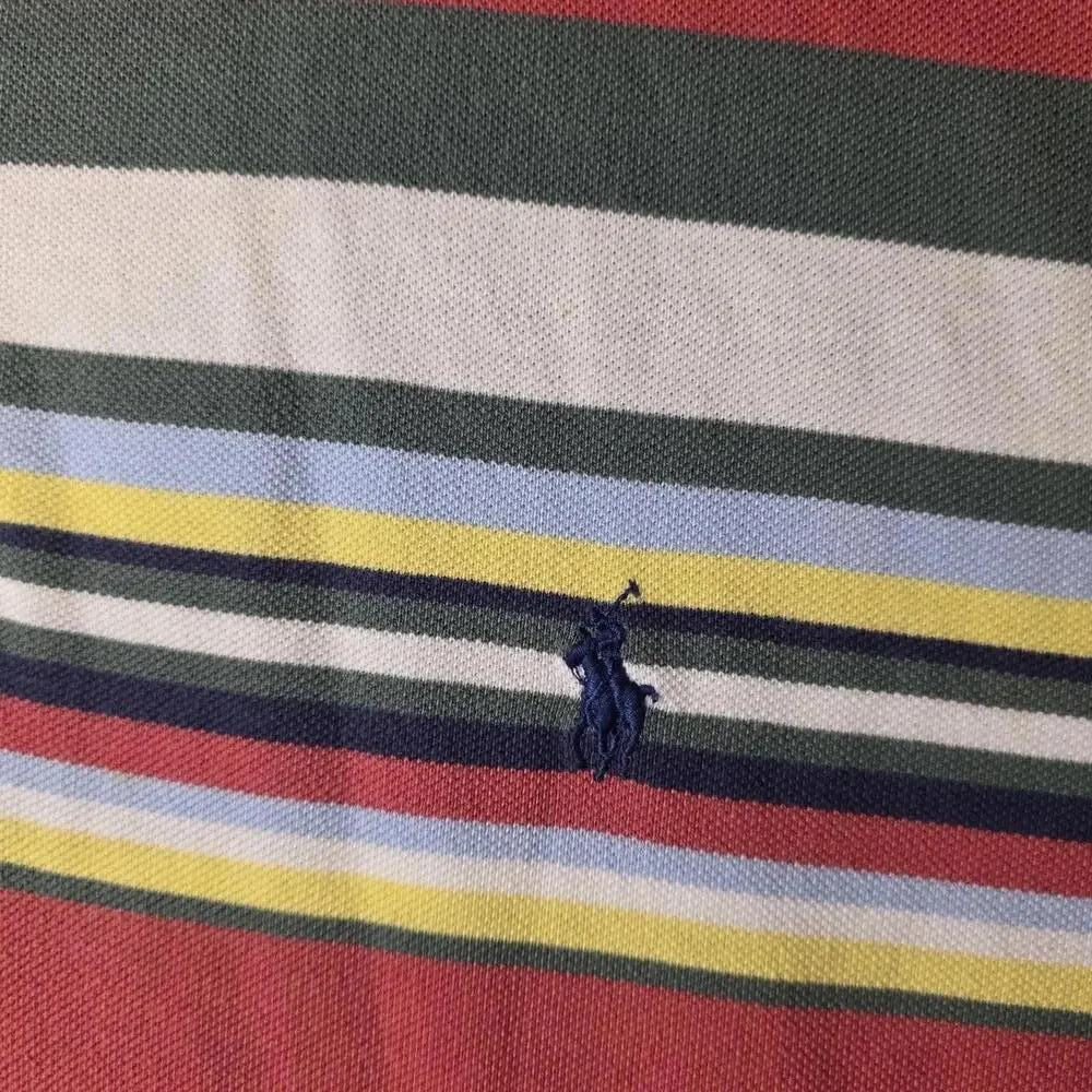 Vintage Polo Ralph Lauren Shirt Men 2XLT Red Green Striped 90s Mall Dad Preppy